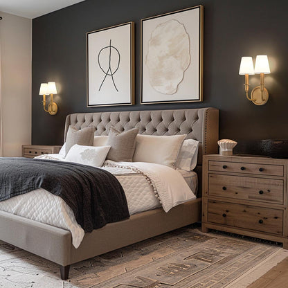 Tova Wall Light in bedroom.