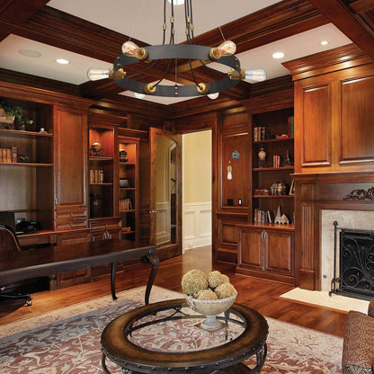 Troubadour Ring Chandelier in living room.