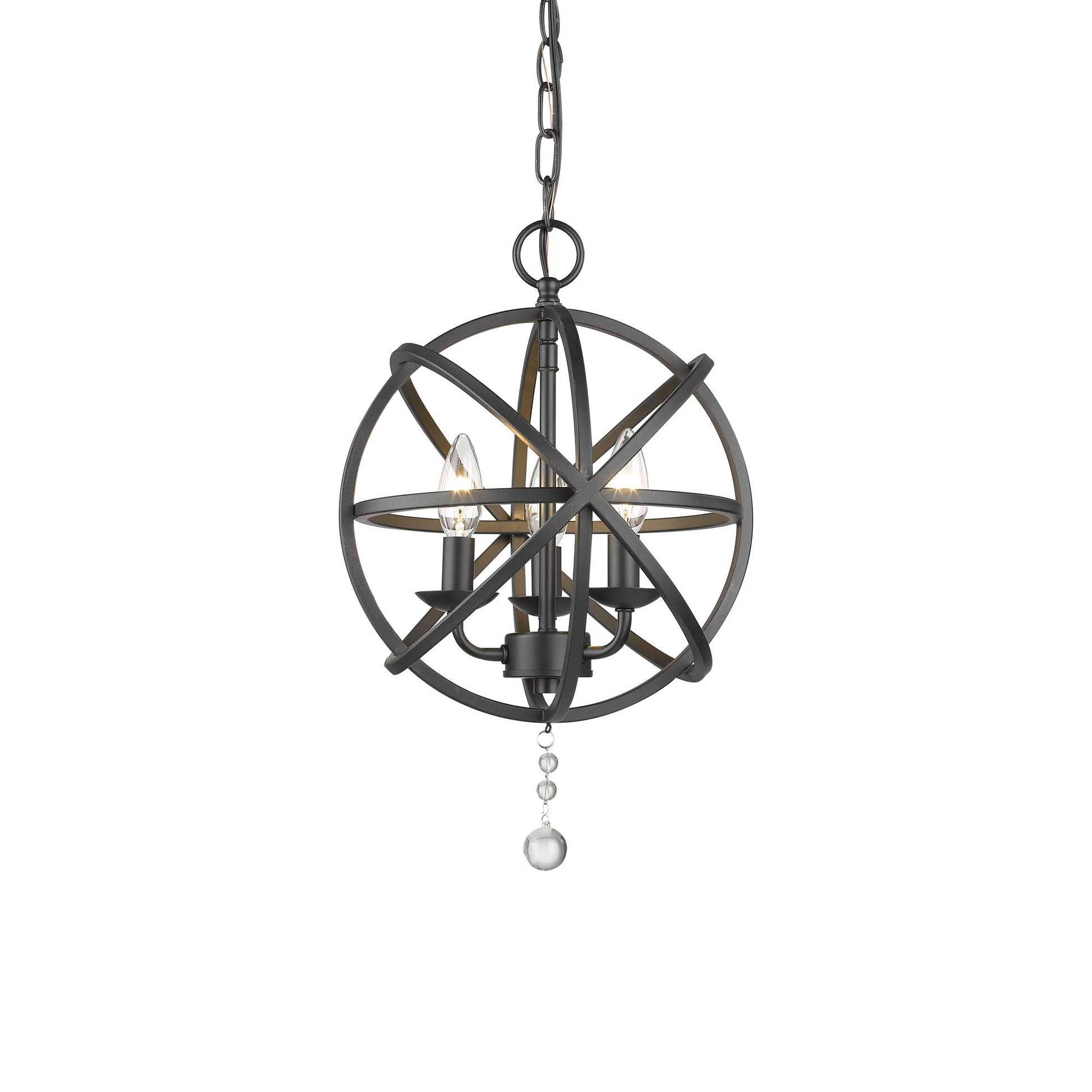 Tull Chandelier in Matte Black (3-Light).