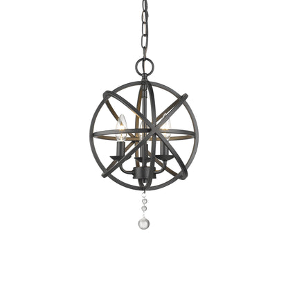 Tull Chandelier in Matte Black (3-Light).