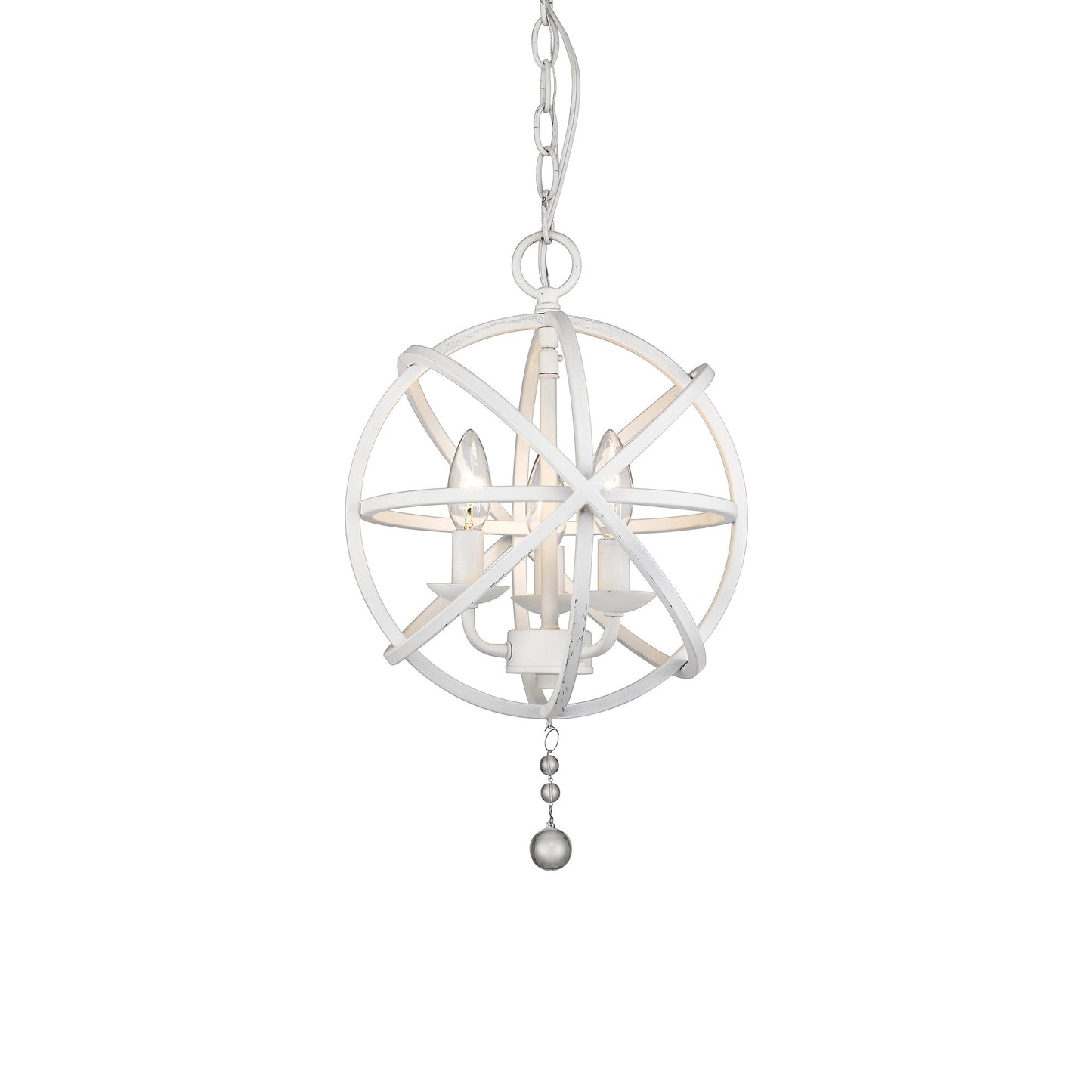 Tull Chandelier in Matte White (3-Light).