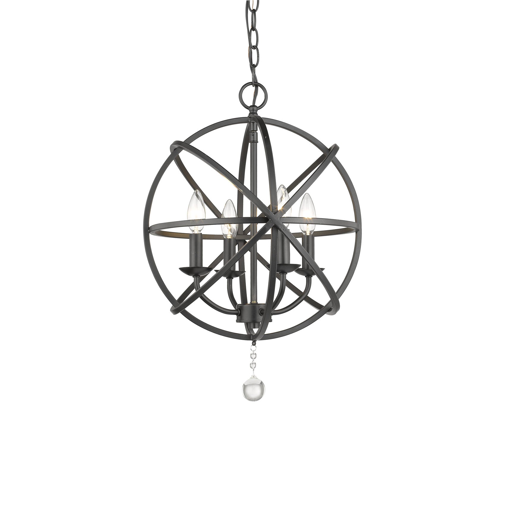 Tull Chandelier in Matte Black (4-Light).