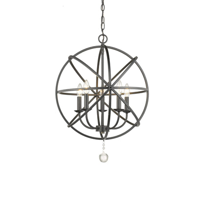 Tull Chandelier in Matte Black (5-Light).