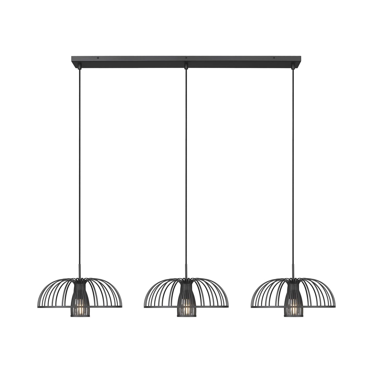 Valencia Linear Chandelier in Matte Black.
