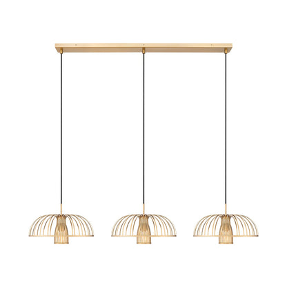Valencia Linear Chandelier in Modern Gold.