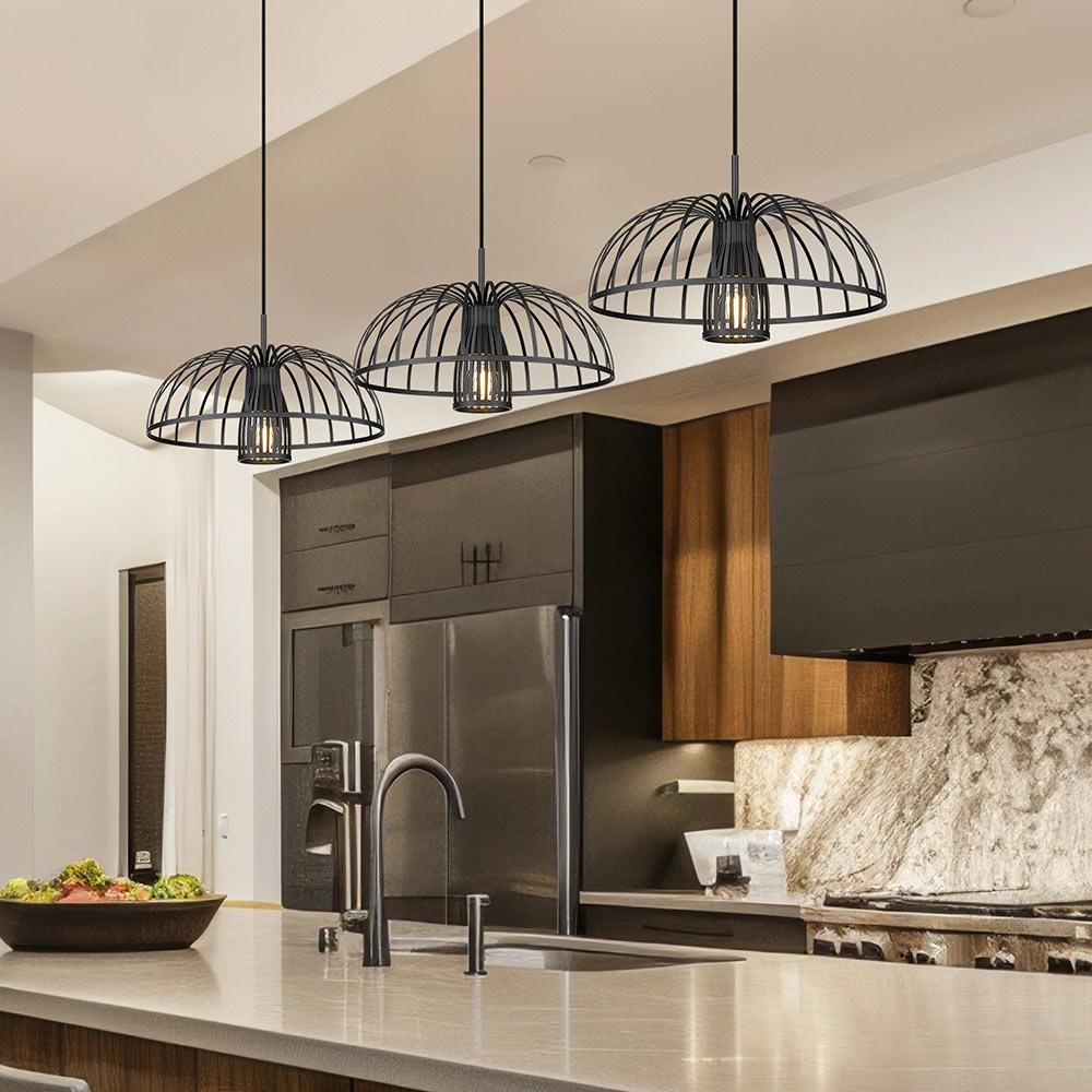 Valencia Linear Chandelier in kitchen.