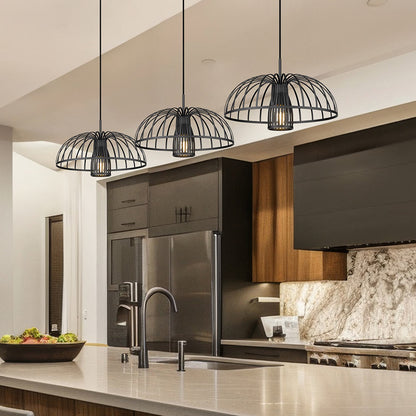 Valencia Linear Chandelier in kitchen.