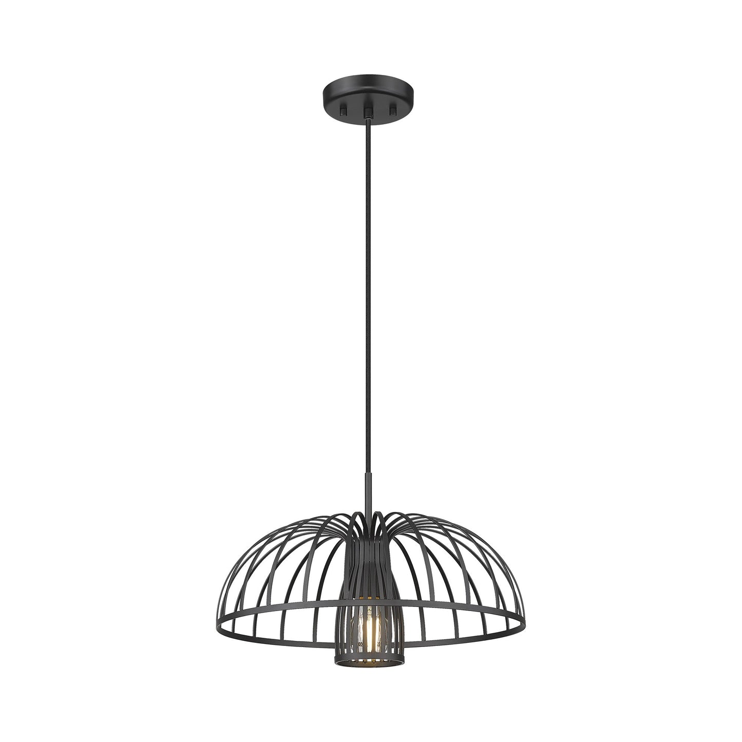 Valencia Pendant Light in Matte Black (16-Inch).