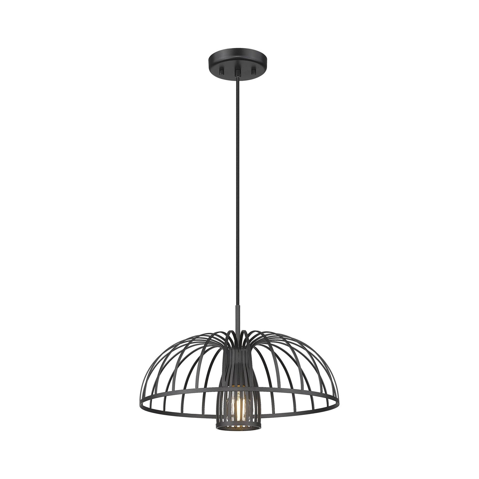 Valencia Pendant Light in Matte Black (16-Inch).