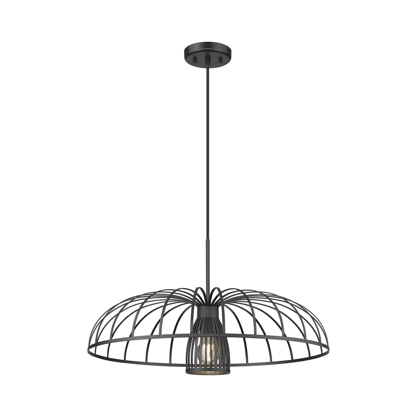 Valencia Pendant Light in Matte Black (24-Inch).