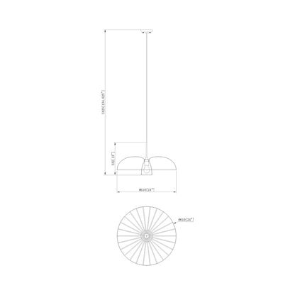 Valencia Pendant Light - line drawing.
