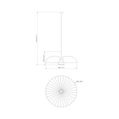 Valencia Pendant Light - line drawing.