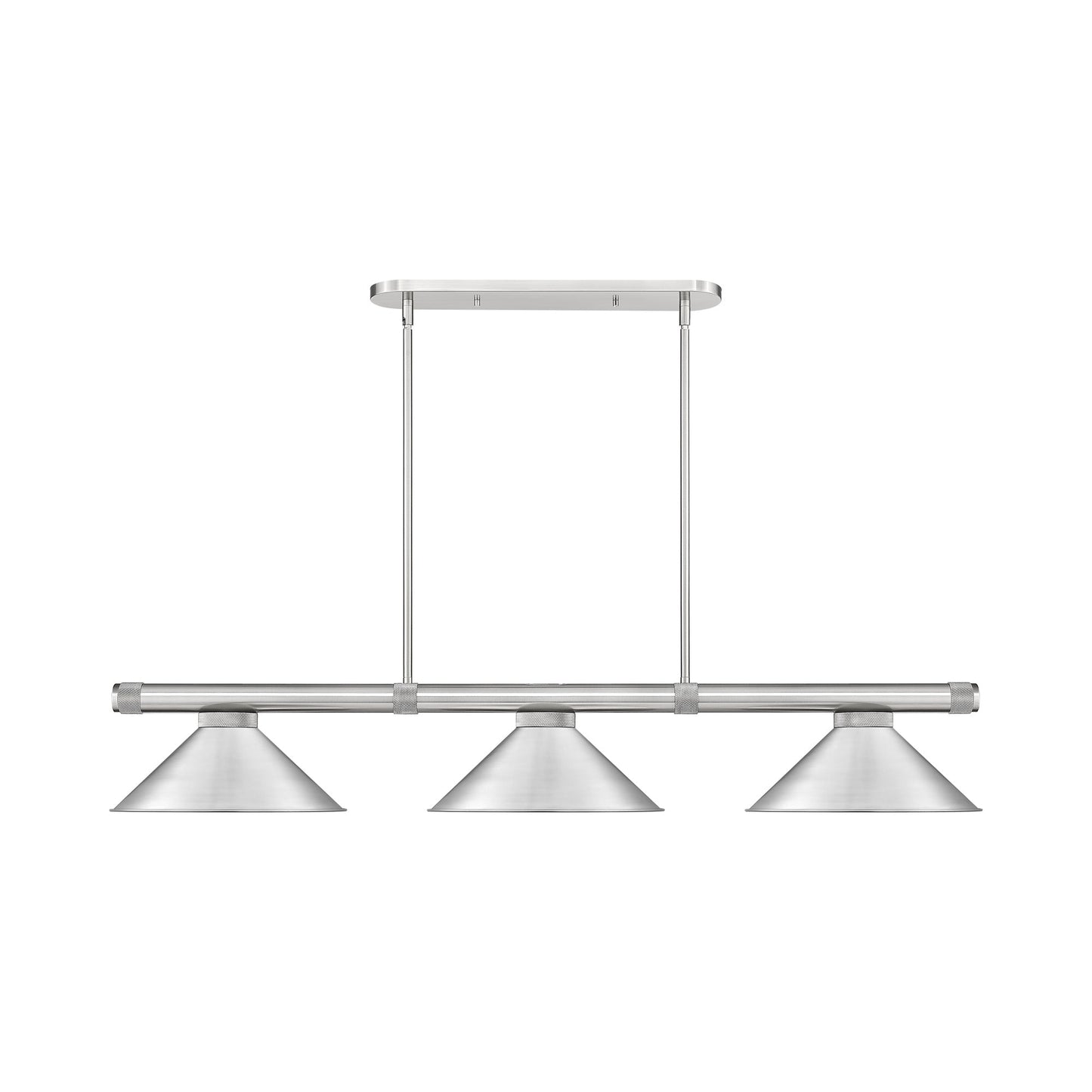 Vanguard 3050-15 Cone Billiard Pendant Light in Brushed Nickel.