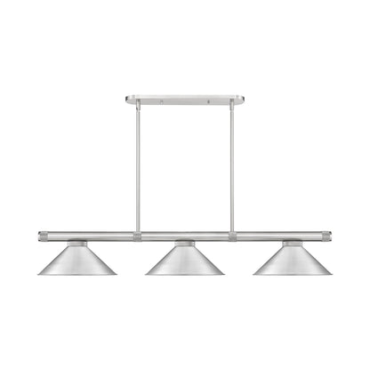Vanguard 3050-15 Cone Billiard Pendant Light in Brushed Nickel.