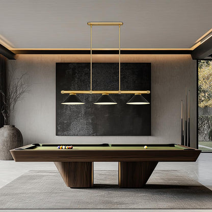 Vanguard 3050-15 Cone Billiard Pendant Light in game room.