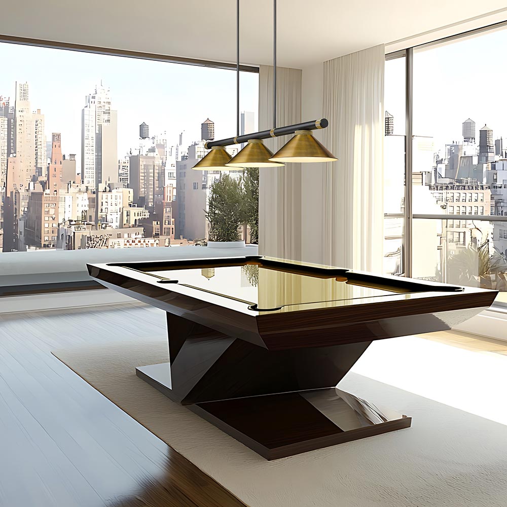 Vanguard 3050-15 Cone Billiard Pendant Light in game room.