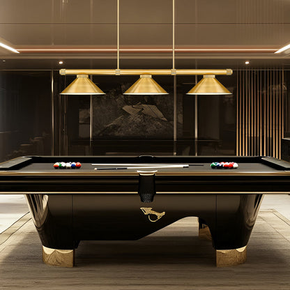 Vanguard 3050-15 Cone Billiard Pendant Light in game room.