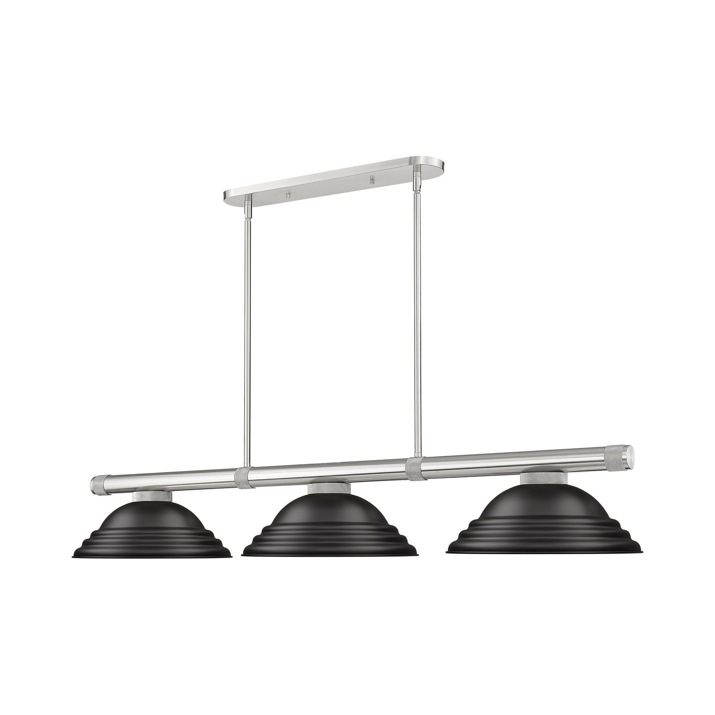 Vanguard Billiard Pendant Light in Brushed Nickel/Matte Black.