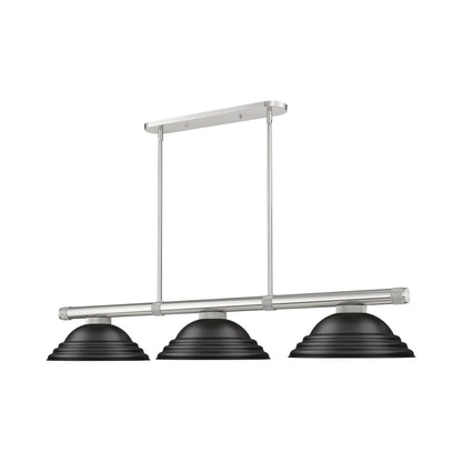 Vanguard Billiard Pendant Light in Brushed Nickel/Matte Black.
