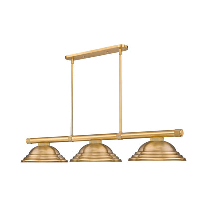 Vanguard Billiard Pendant Light in Rubbed Brass.