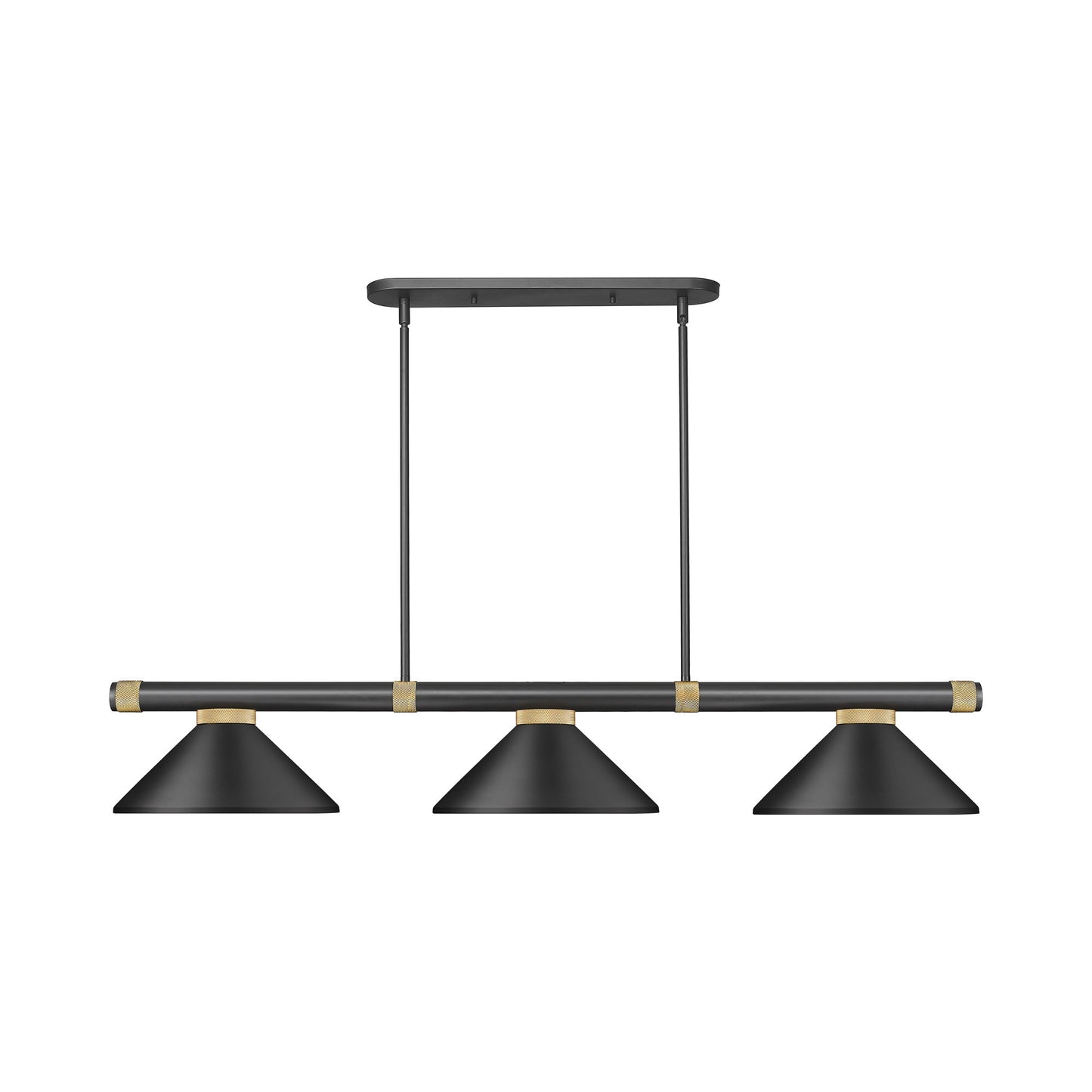 Vanguard Cone Billiard Pendant Light in Matte Black/Rubbed Brass (Matte Black/8.5-Inch).