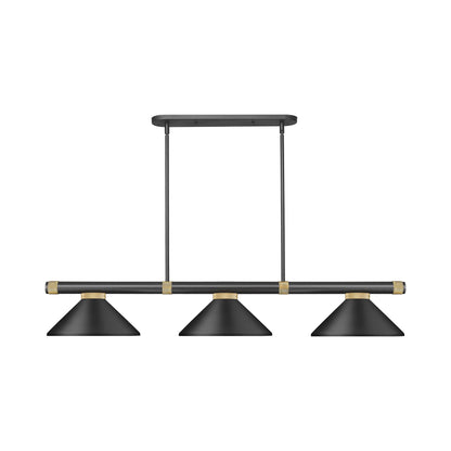 Vanguard Cone Billiard Pendant Light in Matte Black/Rubbed Brass (Matte Black/8.5-Inch).