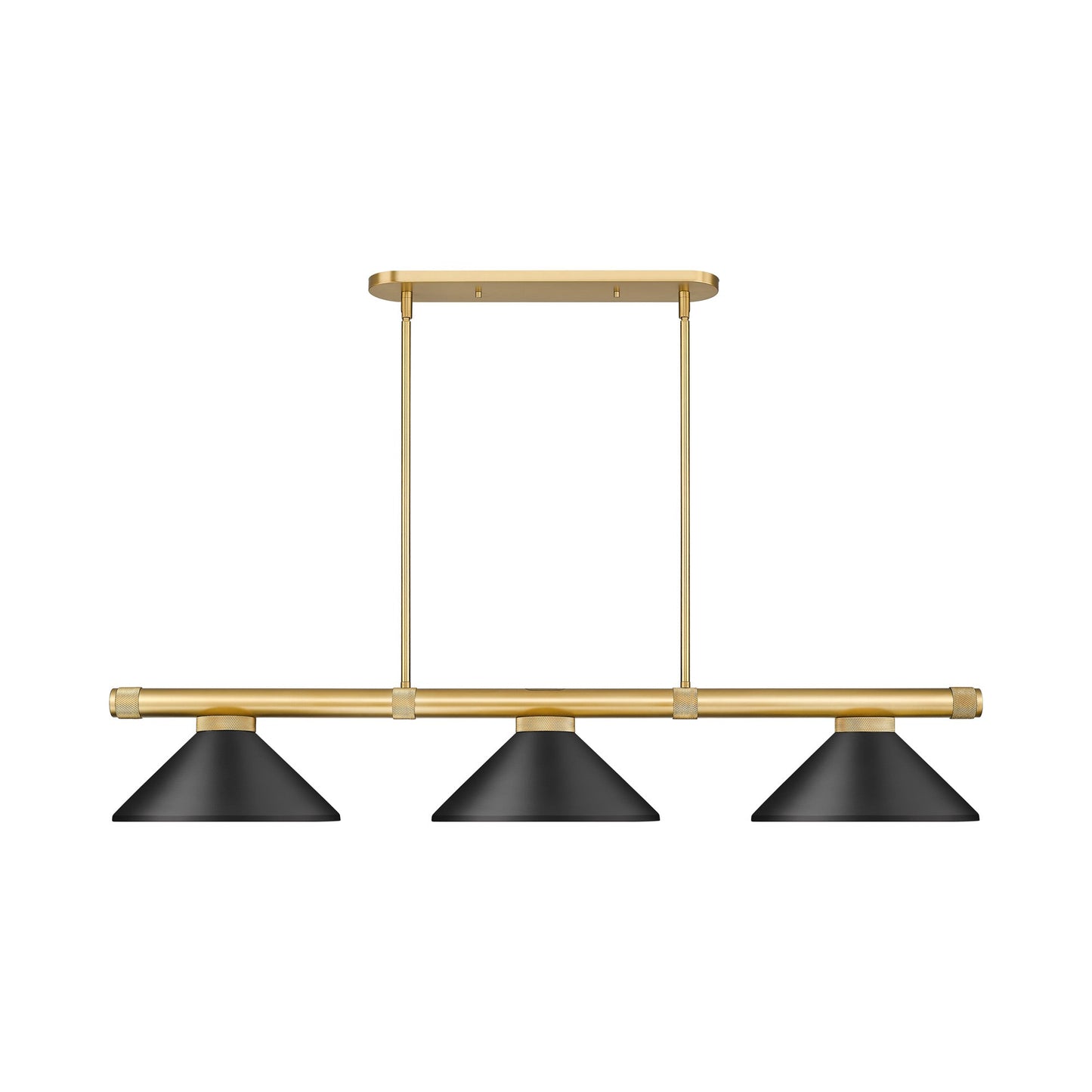 Vanguard Cone Billiard Pendant Light in Rubbed Brass (Matte Black/8.5-Inch).
