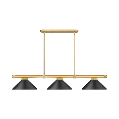 Vanguard Cone Billiard Pendant Light in Rubbed Brass (Matte Black/8.5-Inch).