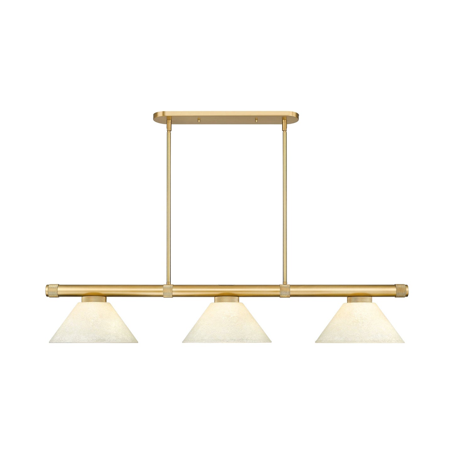 Vanguard Cone Billiard Pendant Light in Rubbed Brass (Golden Mottle/9.5-Inch).
