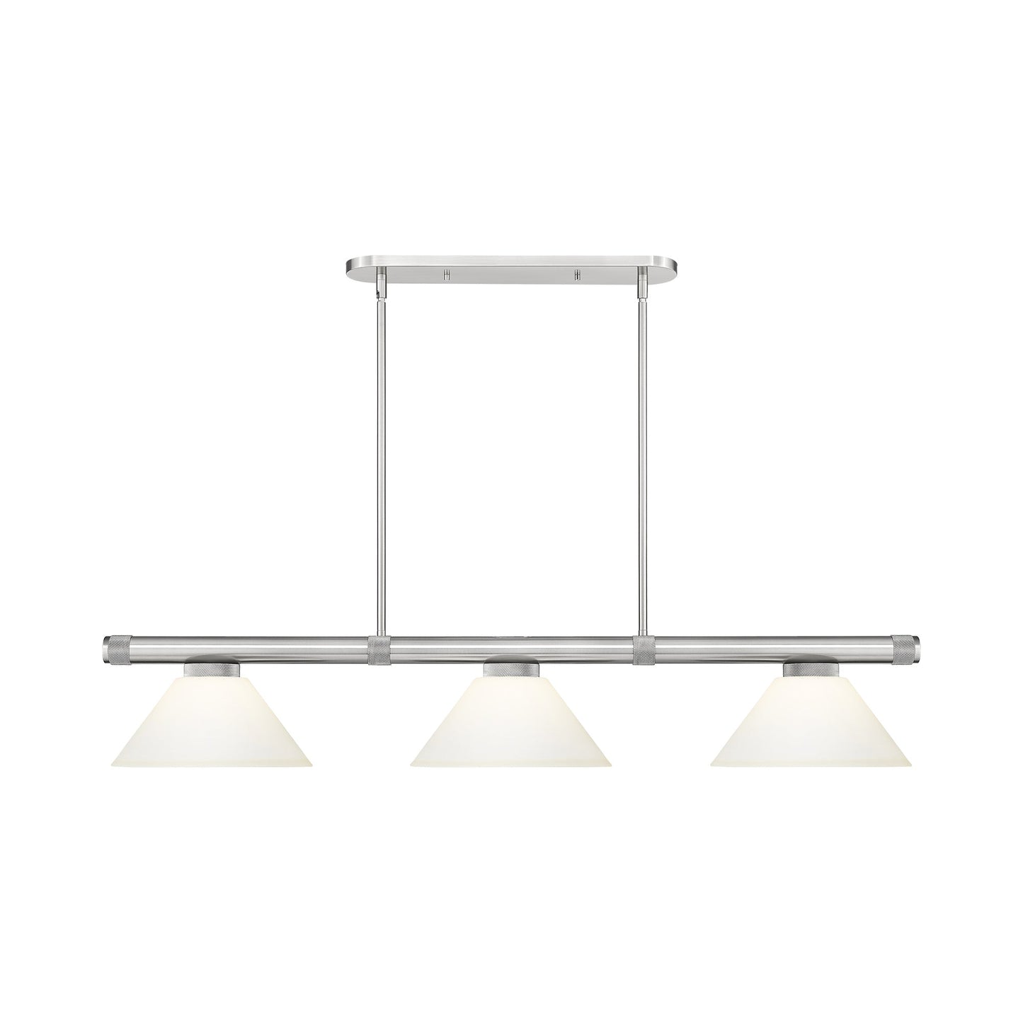 Vanguard Cone Billiard Pendant Light in Brushed Nickel (Matte Opal/9.5-Inch).