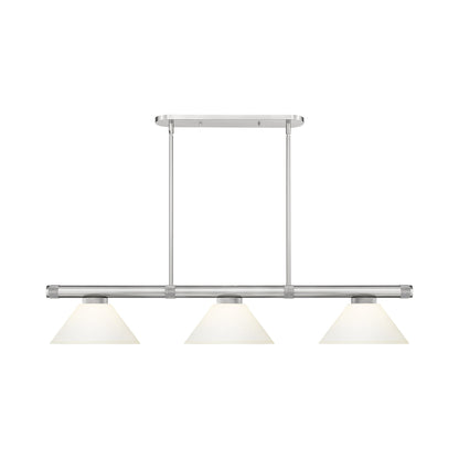 Vanguard Cone Billiard Pendant Light in Brushed Nickel (Matte Opal/9.5-Inch).