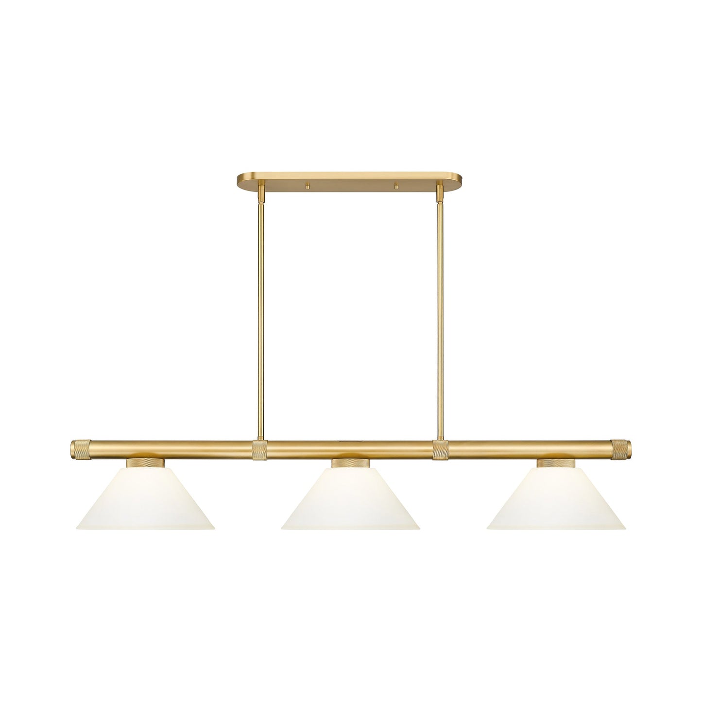 Vanguard Cone Billiard Pendant Light in Rubbed Brass (Matte Opal/9.5-Inch).