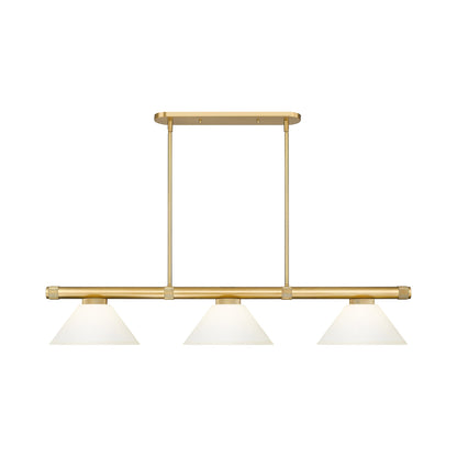 Vanguard Cone Billiard Pendant Light in Rubbed Brass (Matte Opal/9.5-Inch).