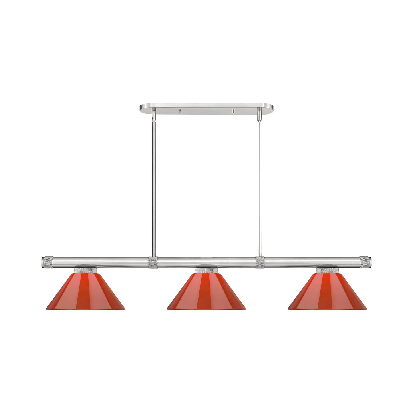 Vanguard Cone Billiard Pendant Light in Brushed Nickel (Red/9.5-Inch).