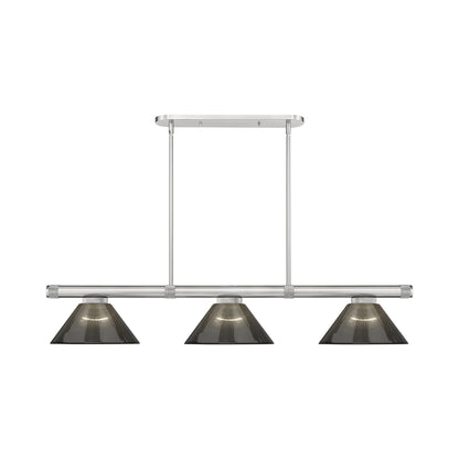 Vanguard Cone Billiard Pendant Light in Brushed Nickel (Smoke/9.5-Inch).
