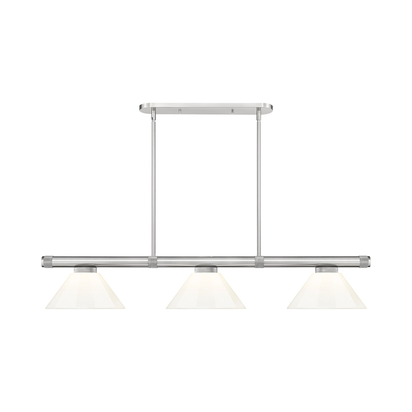 Vanguard Cone Billiard Pendant Light in Brushed Nickel (White/9.5-Inch).