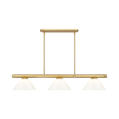 Vanguard Cone Billiard Pendant Light in Rubbed Brass (White/9.5-Inch).