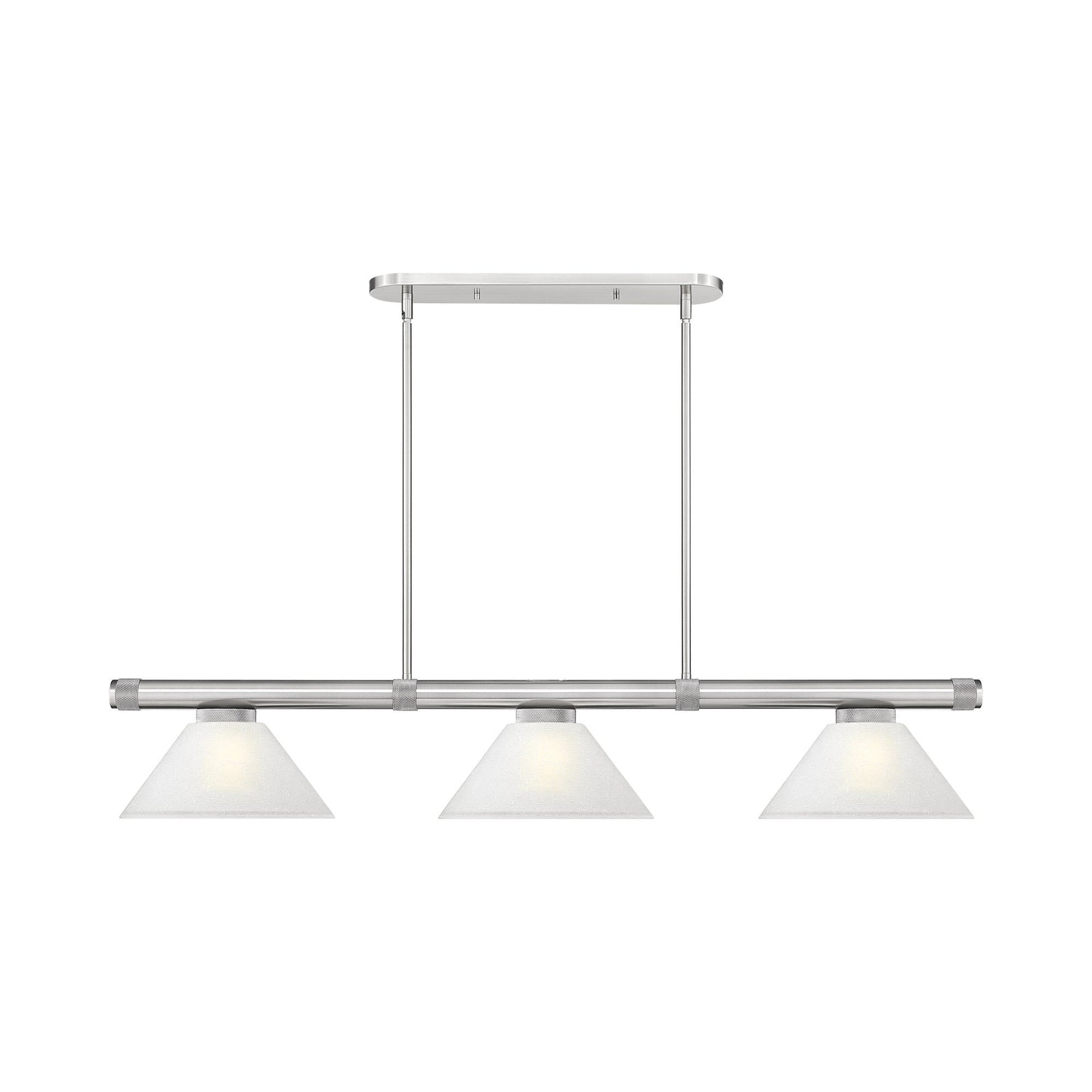 Vanguard Cone Billiard Pendant Light in Brushed Nickel (White Linen/9.5-Inch).