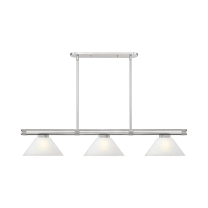 Vanguard Cone Billiard Pendant Light in Brushed Nickel (White Linen/9.5-Inch).