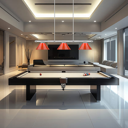 Vanguard Cone Billiard Pendant Light in game room.