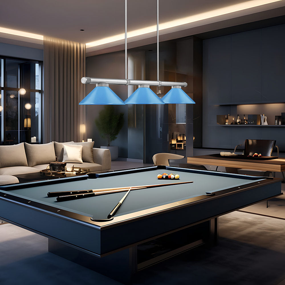 Vanguard Cone Billiard Pendant Light in game room.