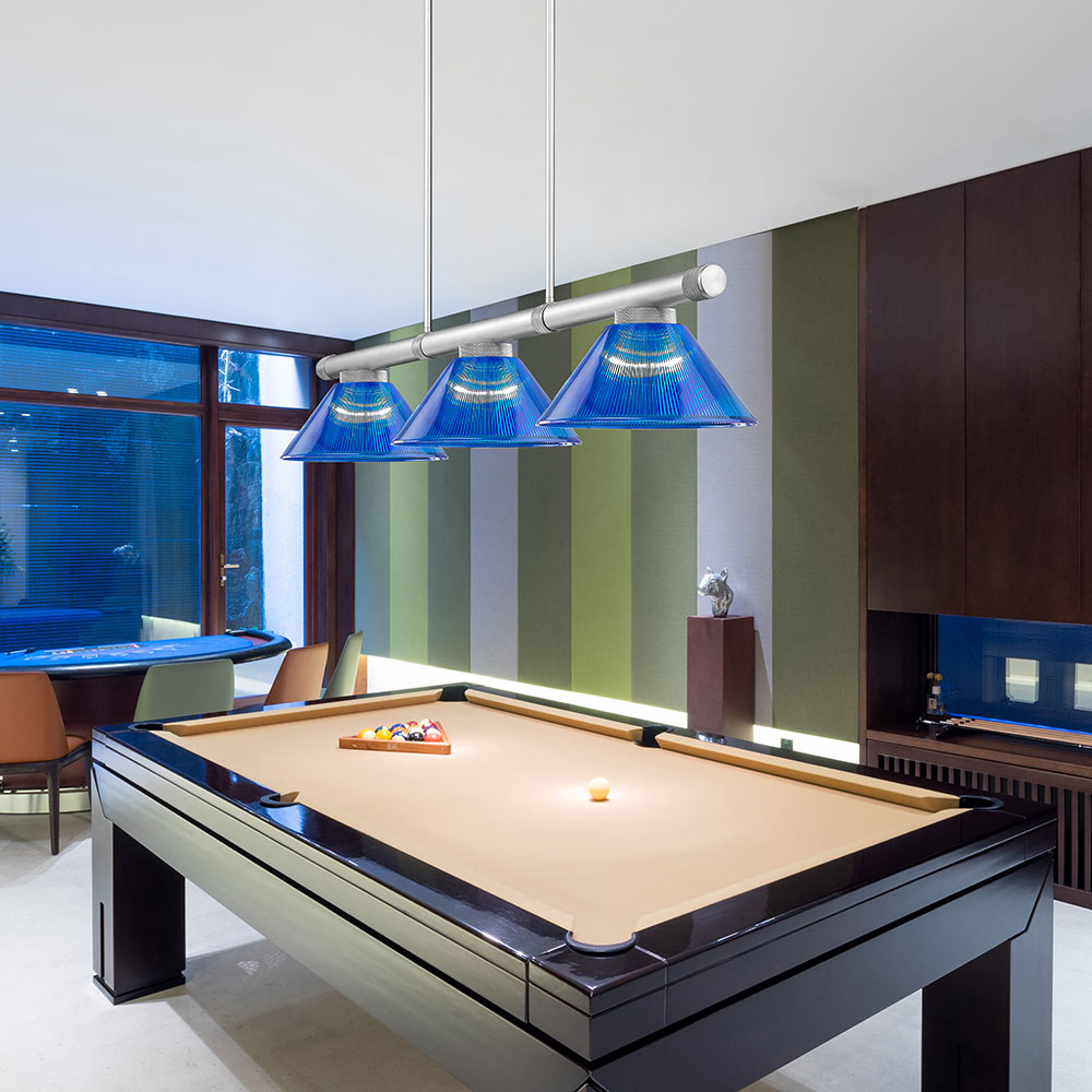 Vanguard Cone Billiard Pendant Light in game room.