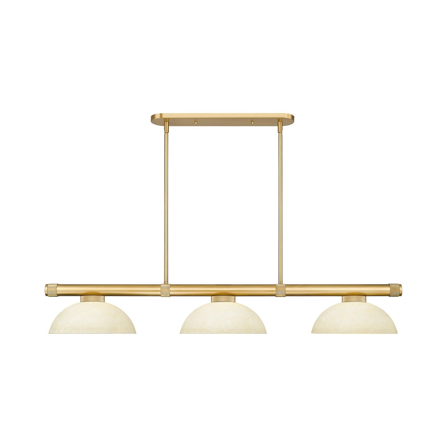 Vanguard Dome Billiard Pendant Light in Rubbed Brass (Golden Mottle).