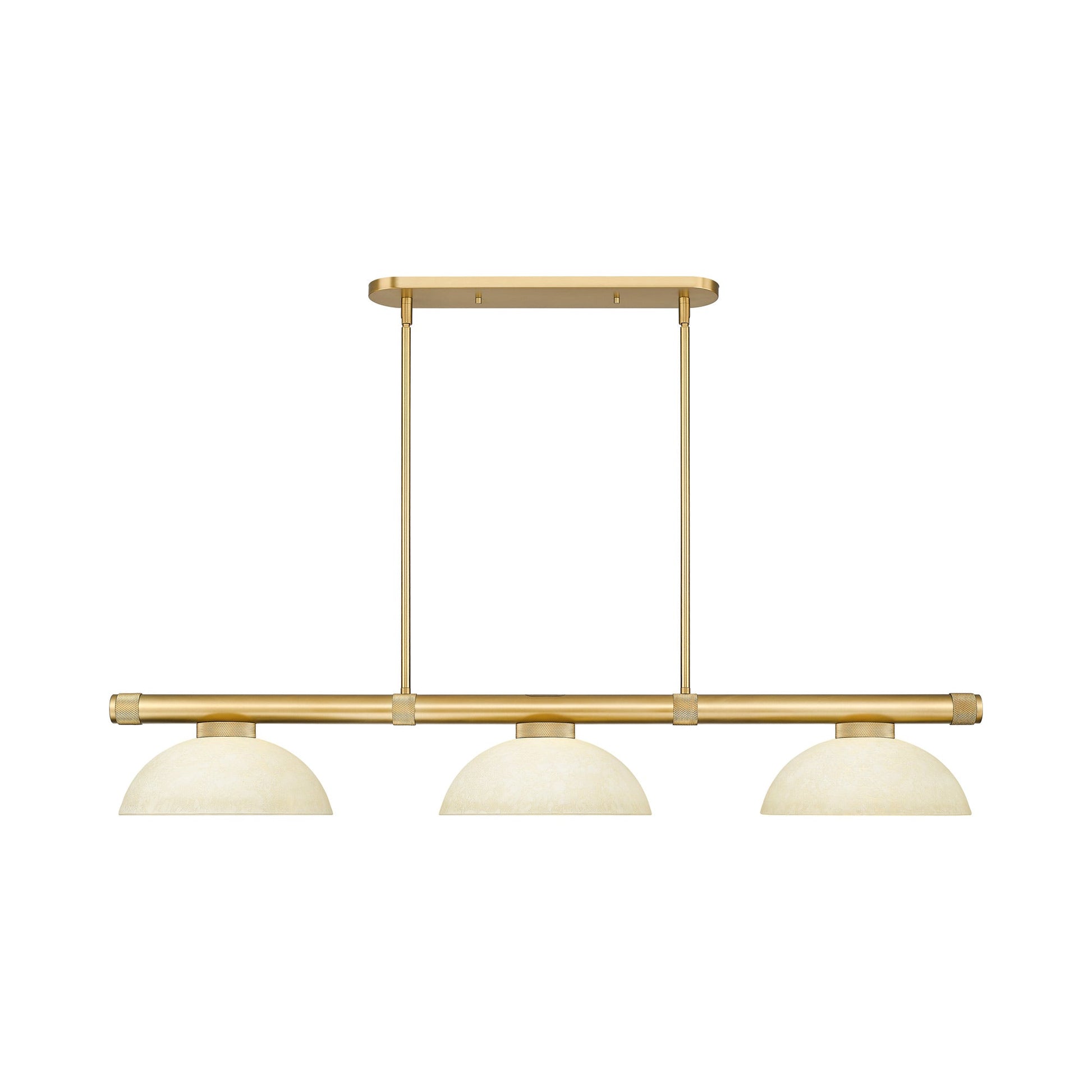 Vanguard Dome Billiard Pendant Light in Rubbed Brass (Golden Mottle).