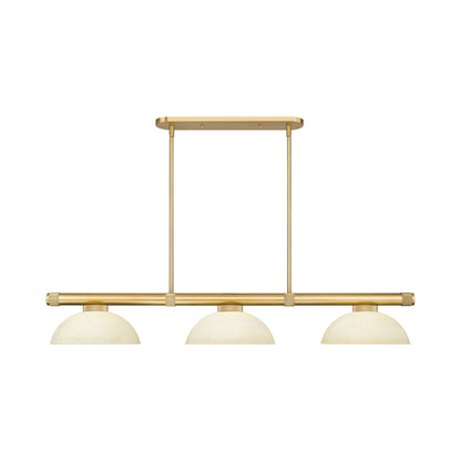 Vanguard Dome Billiard Pendant Light in Rubbed Brass (Golden Mottle).