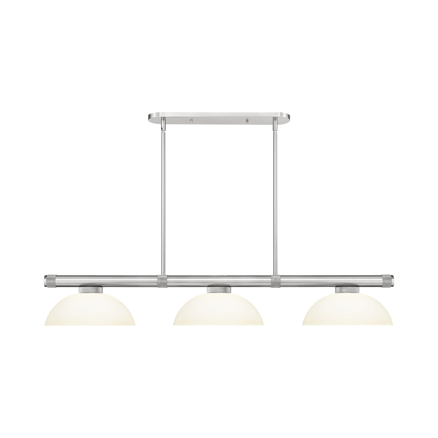 Vanguard Dome Billiard Pendant Light in Brushed Nickel (Matte Opal).