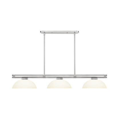 Vanguard Dome Billiard Pendant Light in Brushed Nickel (Matte Opal).
