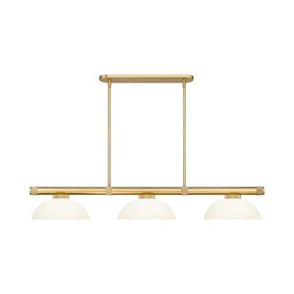 Vanguard Dome Billiard Pendant Light in Rubbed Brass (Matte Opal).