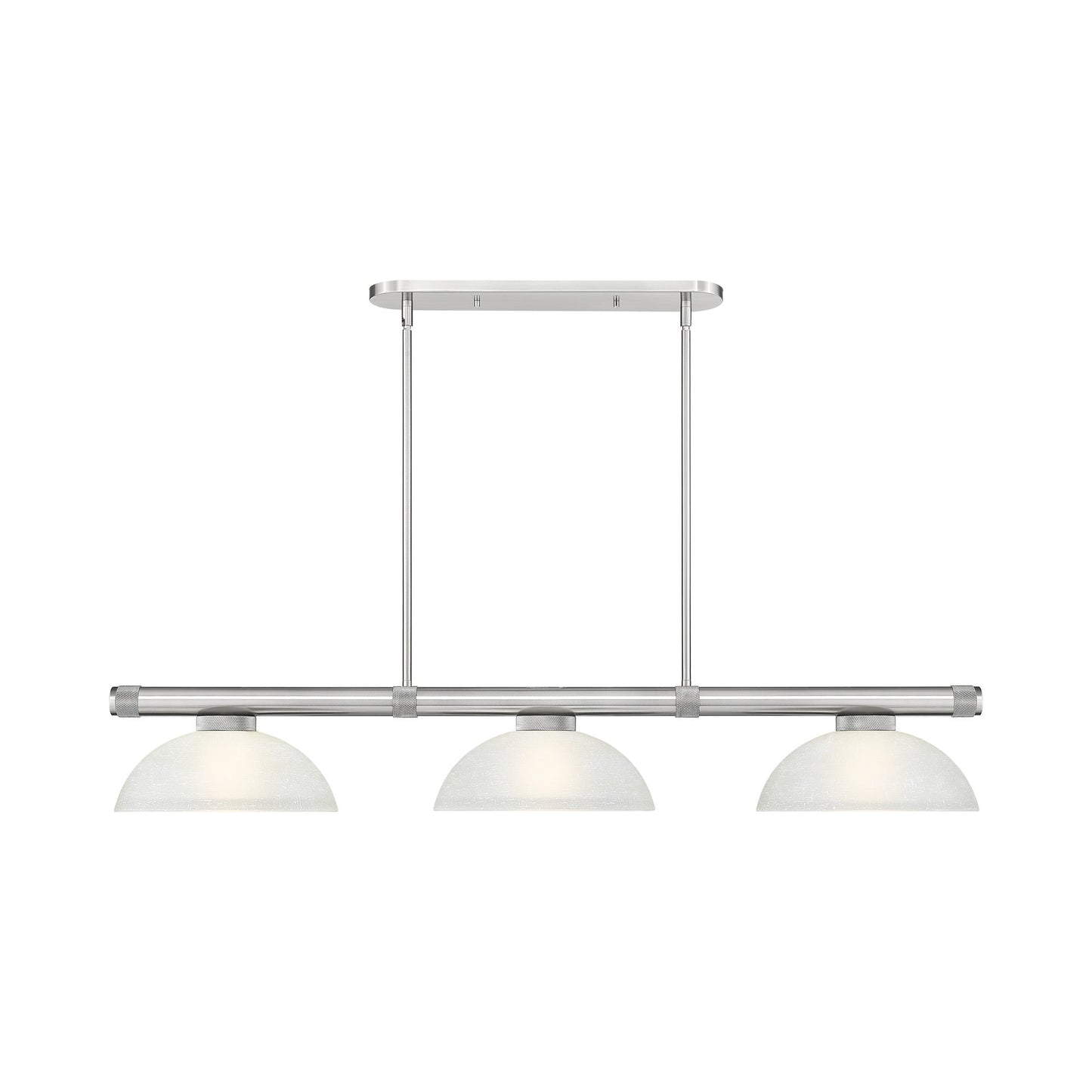 Vanguard Dome Billiard Pendant Light in Brushed Nickel (White Linen).