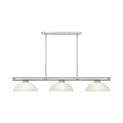 Vanguard Dome Billiard Pendant Light in Brushed Nickel (White Linen).
